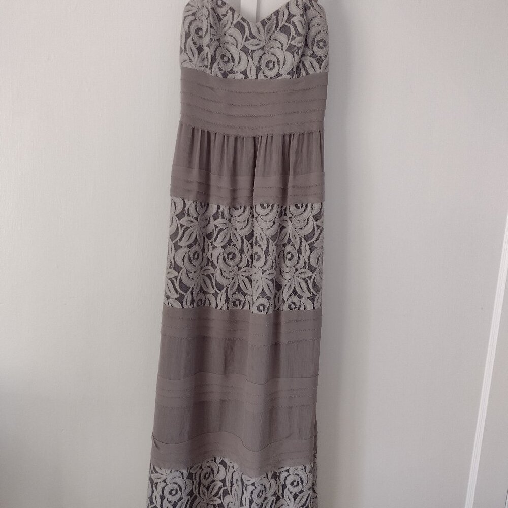 BCBG Generation taupe fully lined maxi dress size xs